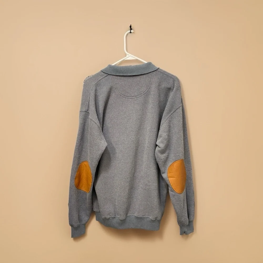 Orvis Grandpacore Cottagecore Old Money Men's Pullover with Tan Elbow Patches - Picture 2 of 9